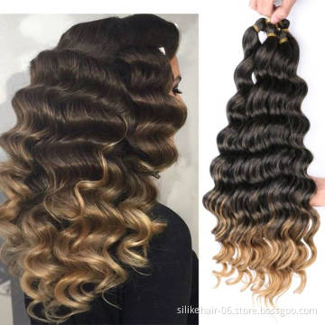 crochet braiding synthetic hair expression bulk Afro kinky  Crochet hair loose deep wave bundles wave Deep water Wave